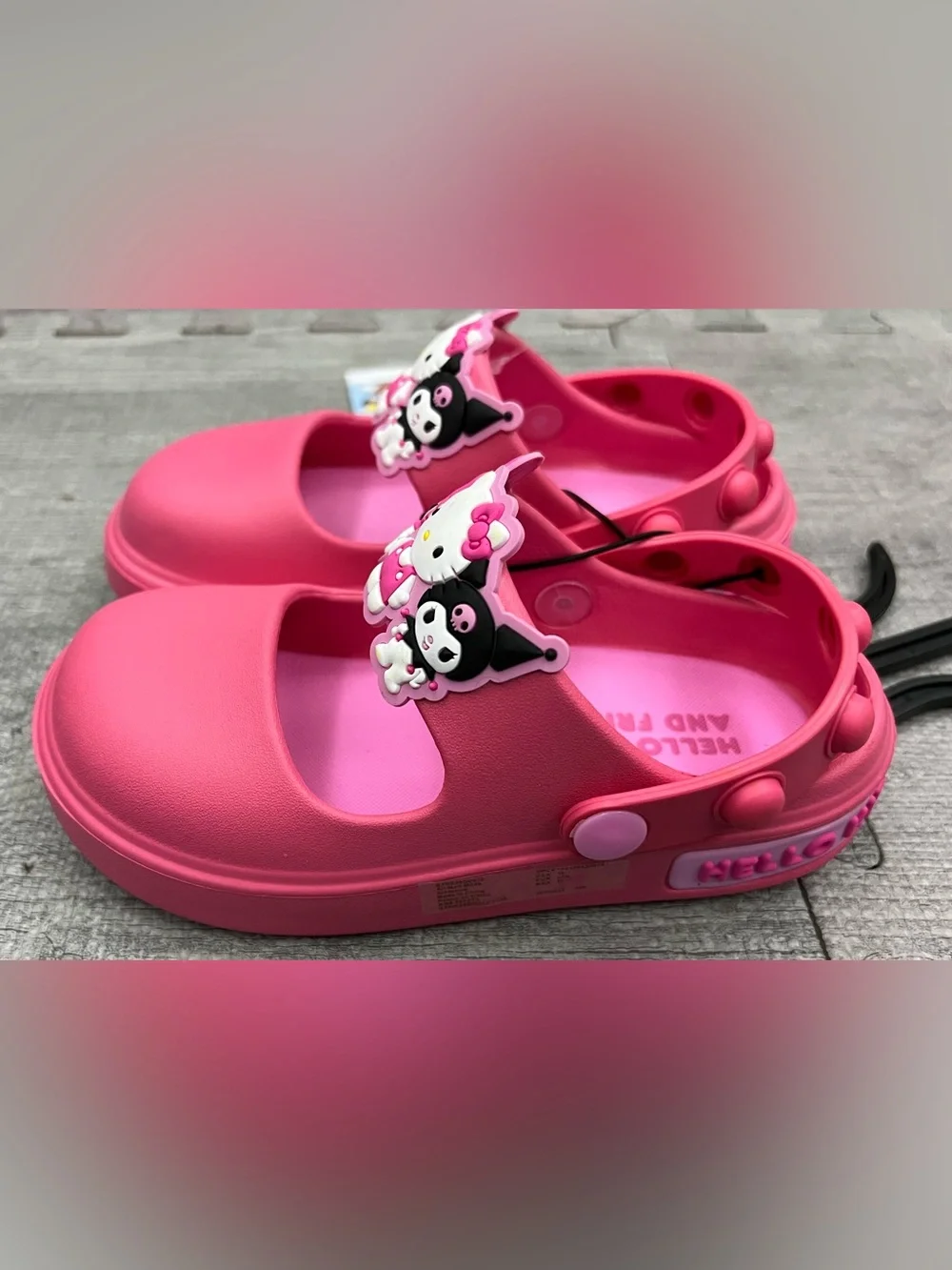 Hello Kitty and Friends Mary Jane Clog Adjustable Strap Unisex Kids US 10 Pink